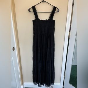 Max Studio Smocked Lace Tiered Maxi Dress - Size S - Black